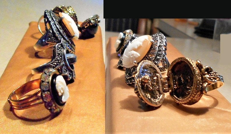 Marcasite 925 Ring SALE 1 Vintage Hand Carved Shell Cameo SterlingOpen Work Vintage Ring Size 6 Large Flowered Cameo Ring 179.90 OOAK
