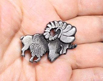 Small Ram Vintage Hat Pin.  Lots of Character, Pewter.  Converter to necklace available.