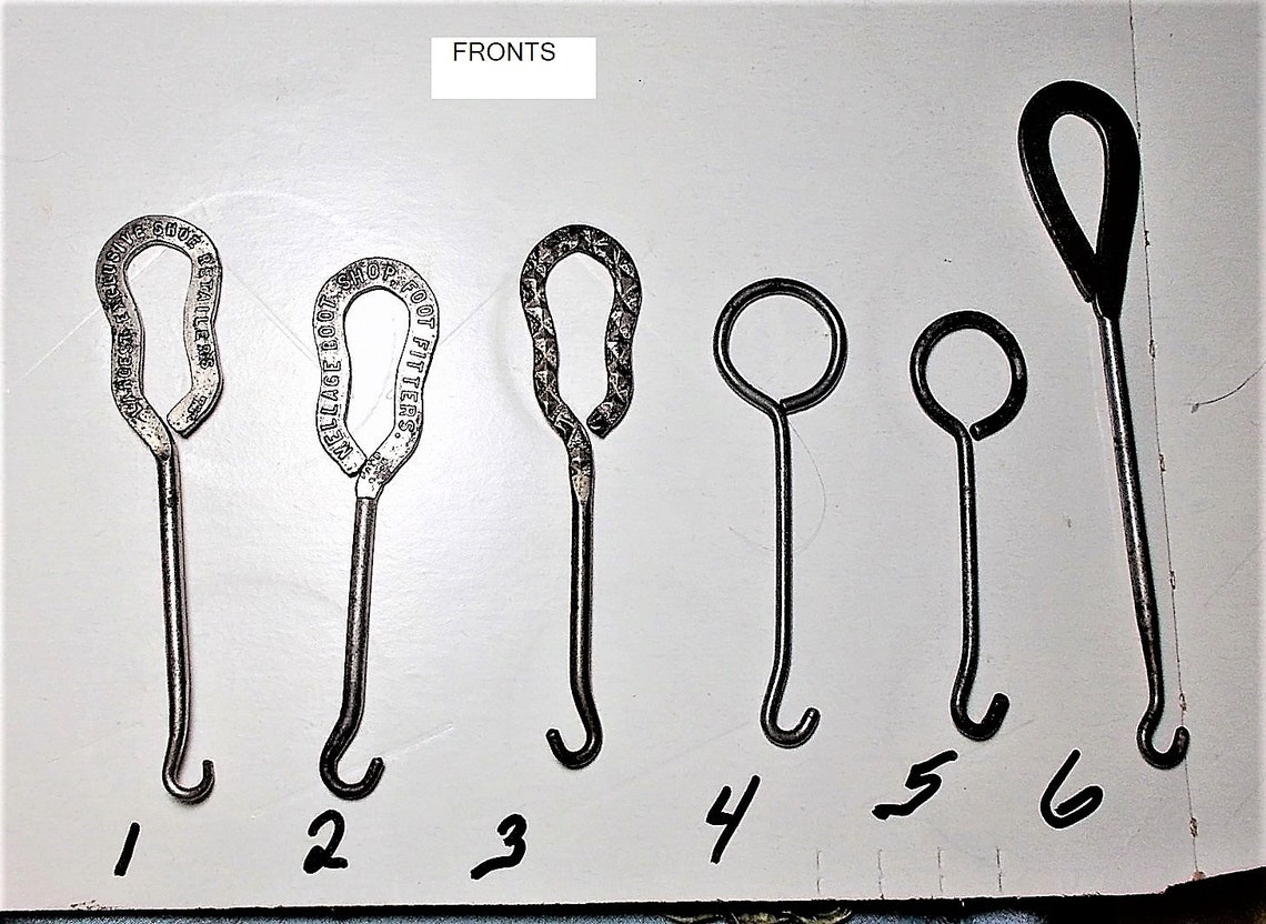 1915 Antique BUTTON SHOE HOOKS Button Hook Shoe Hook Etsy