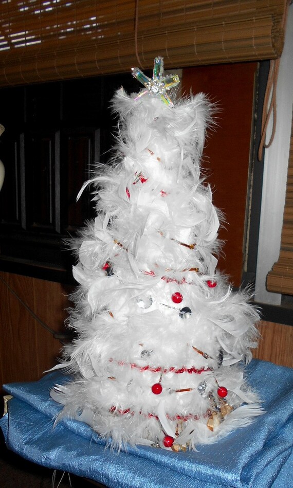 White feather tabletop christmas tree Clearance