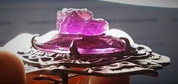 SALE 1930s Amethyst CAMEO Sash Pin 3 Wavy Layers … - image 9