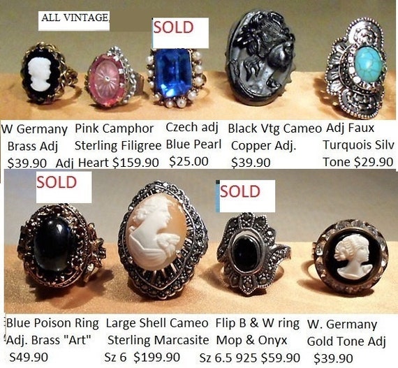 SALE 1 Vintage Pink Camphor Glass Ring, Art Deco … - image 6