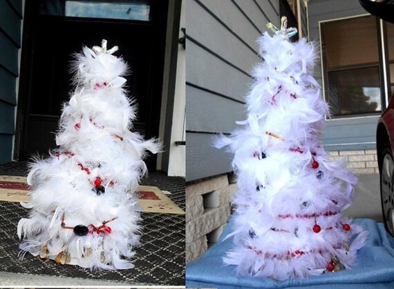White feather tabletop christmas tree Clearance