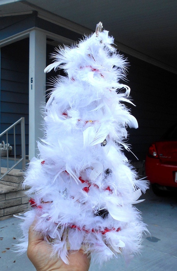 White feather tabletop christmas tree Clearance