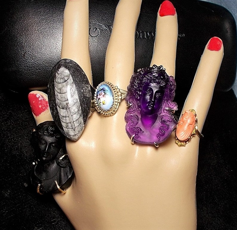 1 Vintage Hand Painted Enameled Ring Cupronickel From Russia Etsy