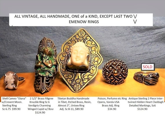 SALE HUMONGOUS Tibetan Buddha RING 2 3/4" w/ Off … - image 6