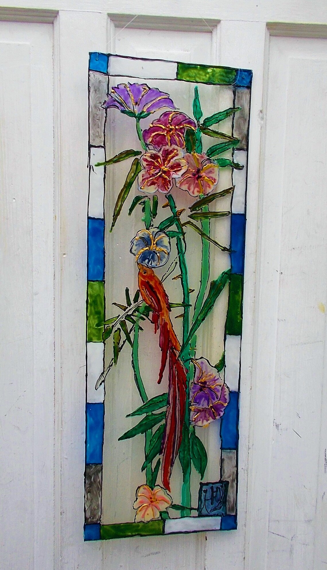 Foyer Liquid Stained Glass Plexiglass Windows Pair Or Etsy