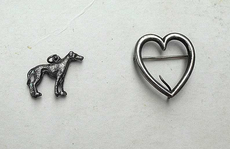 SALE CHATELAINE Heart Victorian Sterling Patina Heart Brooch Antique Heart w Curlicue Loop for Hanging Chains 1 14 x 1 14 Brooch.
