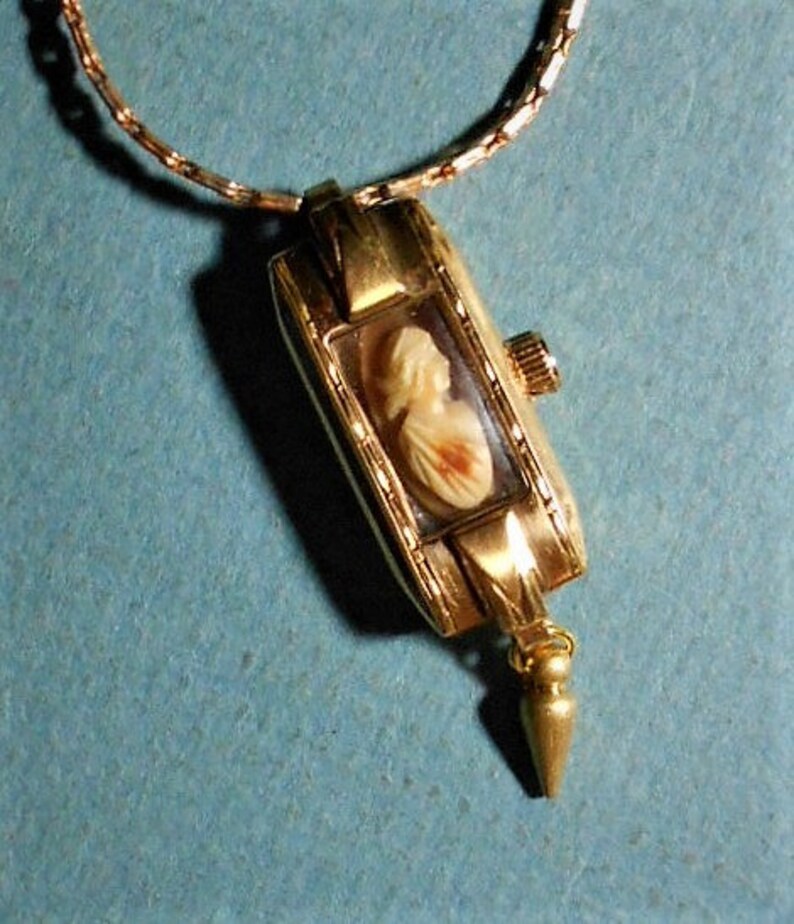 CAMEO Watch Case Necklace of Art Deco Soldered Stringing Etsy