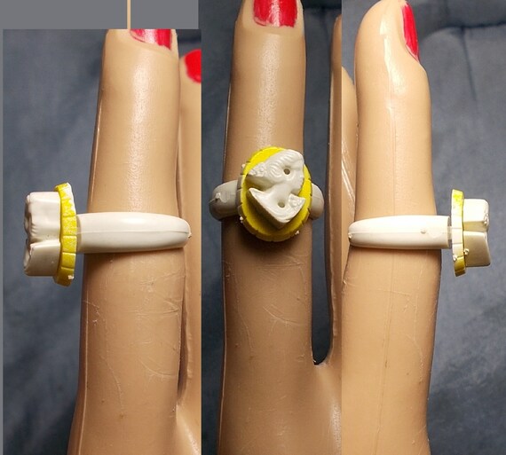 VENTE 1 1950 Cameo CRACKER JACK Ring Snap Together Anneau en Etsy France