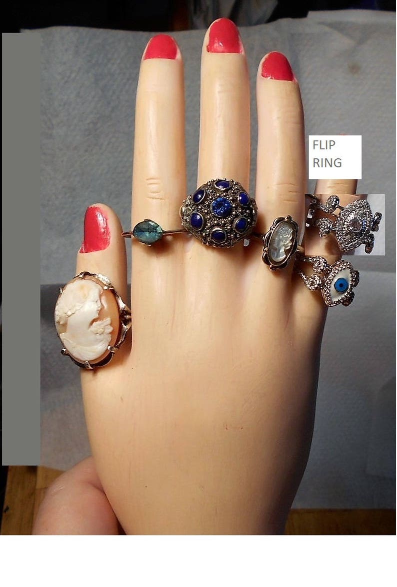 Size 6 12 SALE 1 Dainty Rhinestone Ring Thin Unmarked Silver 1 Blue Foiled Rhinestone Only19.90