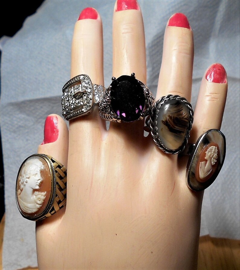 Hence the Price Only 19.90 SALE 1 Buckle Ring Vintage Silver Tone Rhinestone Buckle Old Conditon Loosing Tone on Back Size 7