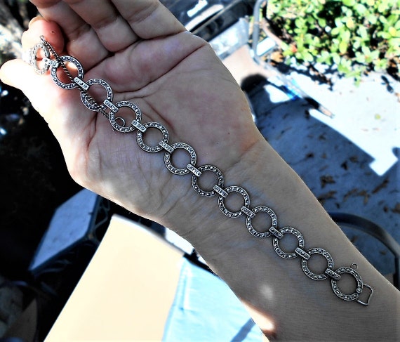 SALE Sterling Marcasite Bracelet Gorgeous Dainty … - image 2