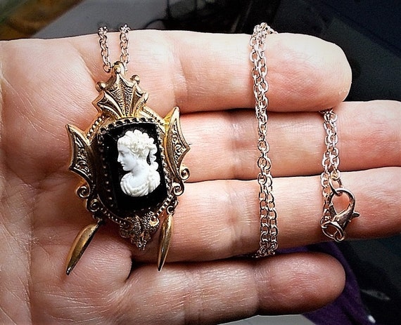 Antique Gold Fill 1800s Cameo Black & White Hard Stone - Etsy
