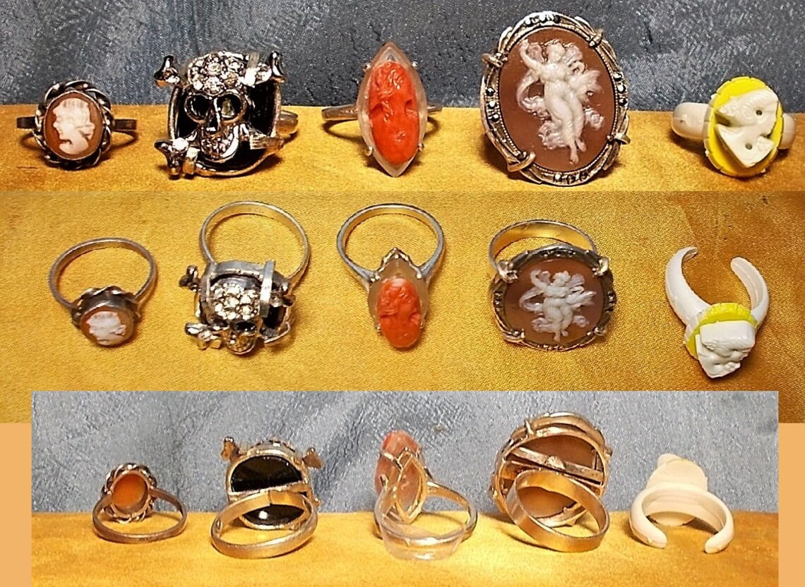 1 1950 Cameo Cracker Jack Ring Snap Together Plastic Ring Etsy