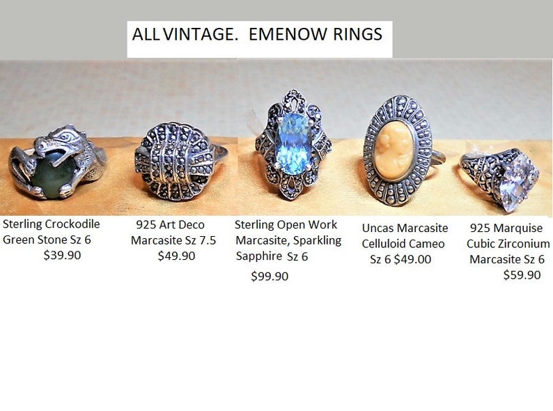Size 6 Sparkling Glittering Sapphire Stone in Raised Edwardian Open Work Filigree 1 Sterling Marcasite Filigree Sapphire Ring Only 99.90
