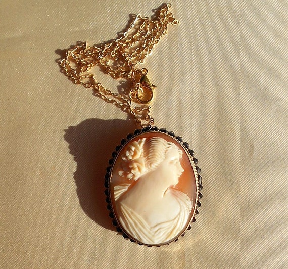 SALE Antique 10K Gold Cameo Marked Beautiful Hand… - image 5