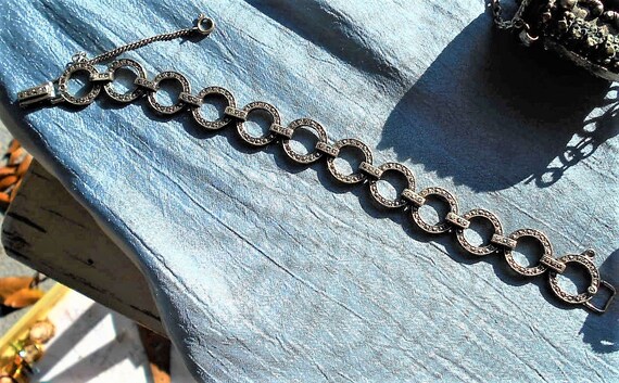 SALE Sterling Marcasite Bracelet Gorgeous Dainty … - image 3