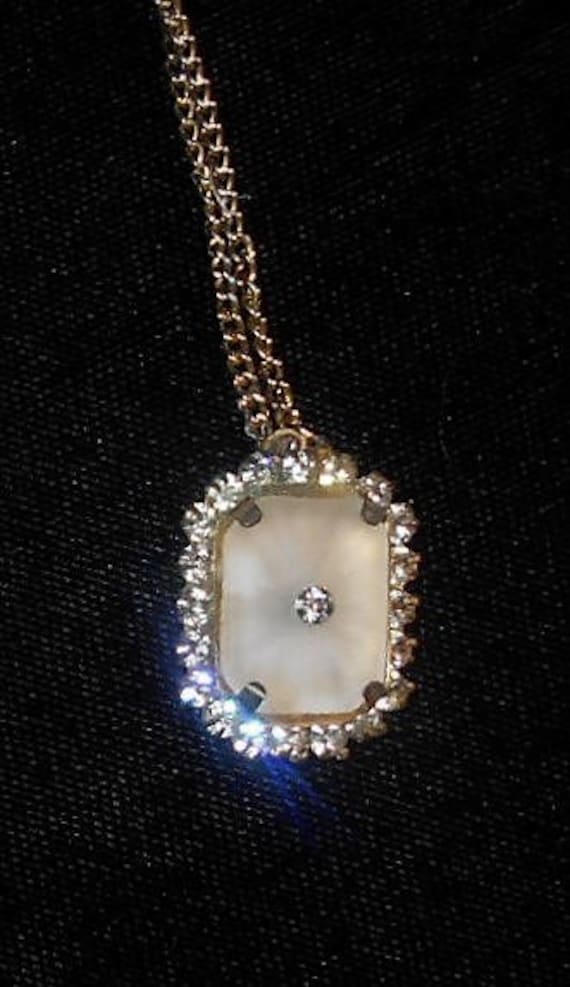 SALE Vintage Camphor GLASS Rhinestone Necklace, Lo