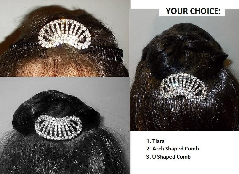 SALE 1 Art Deco Hair Comb W/ Sparkling Rhinestones (1940s 