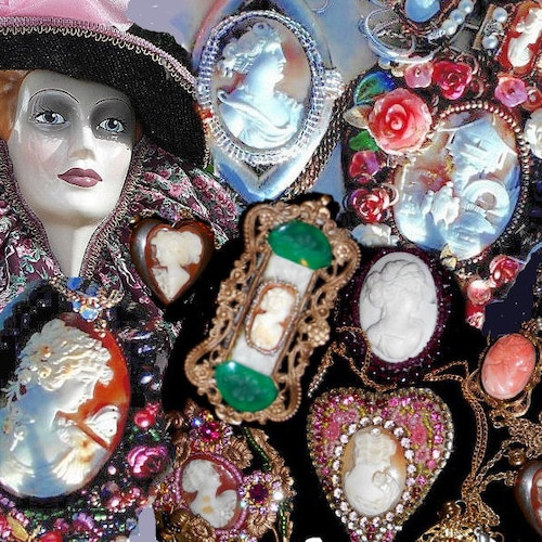 セール ブックチェーン カメオ ブレスレット ヴィンテージ シェル