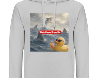 Felpa con cappuccio Shark Duck Watercolor – Pullover casual da strada