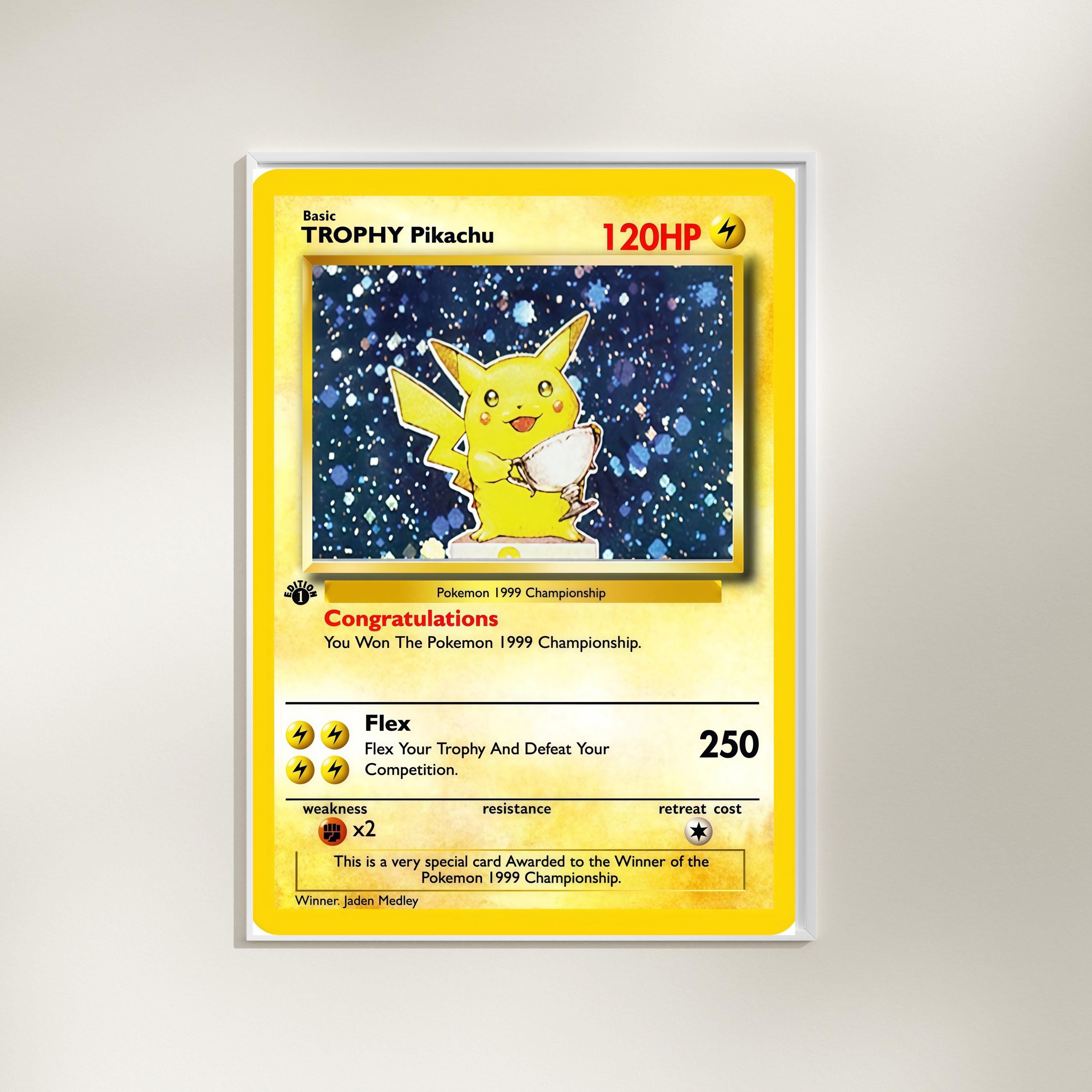Pikachu trophy card - Etsy 日本