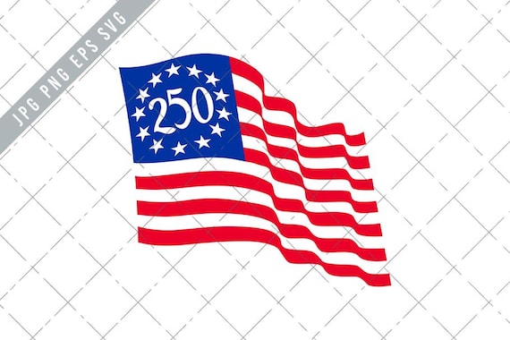 Betsy Ross Flag America 250 Retro Logo Mascot EPS SVG jpg png America250 clipart clip art