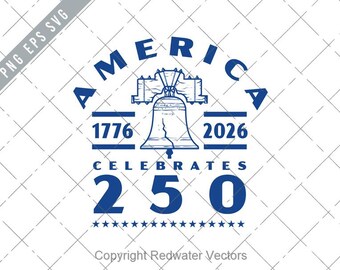 Liberty Bell USA 250th Anniversary Retro Clipart (eps, svg, png, jpg)