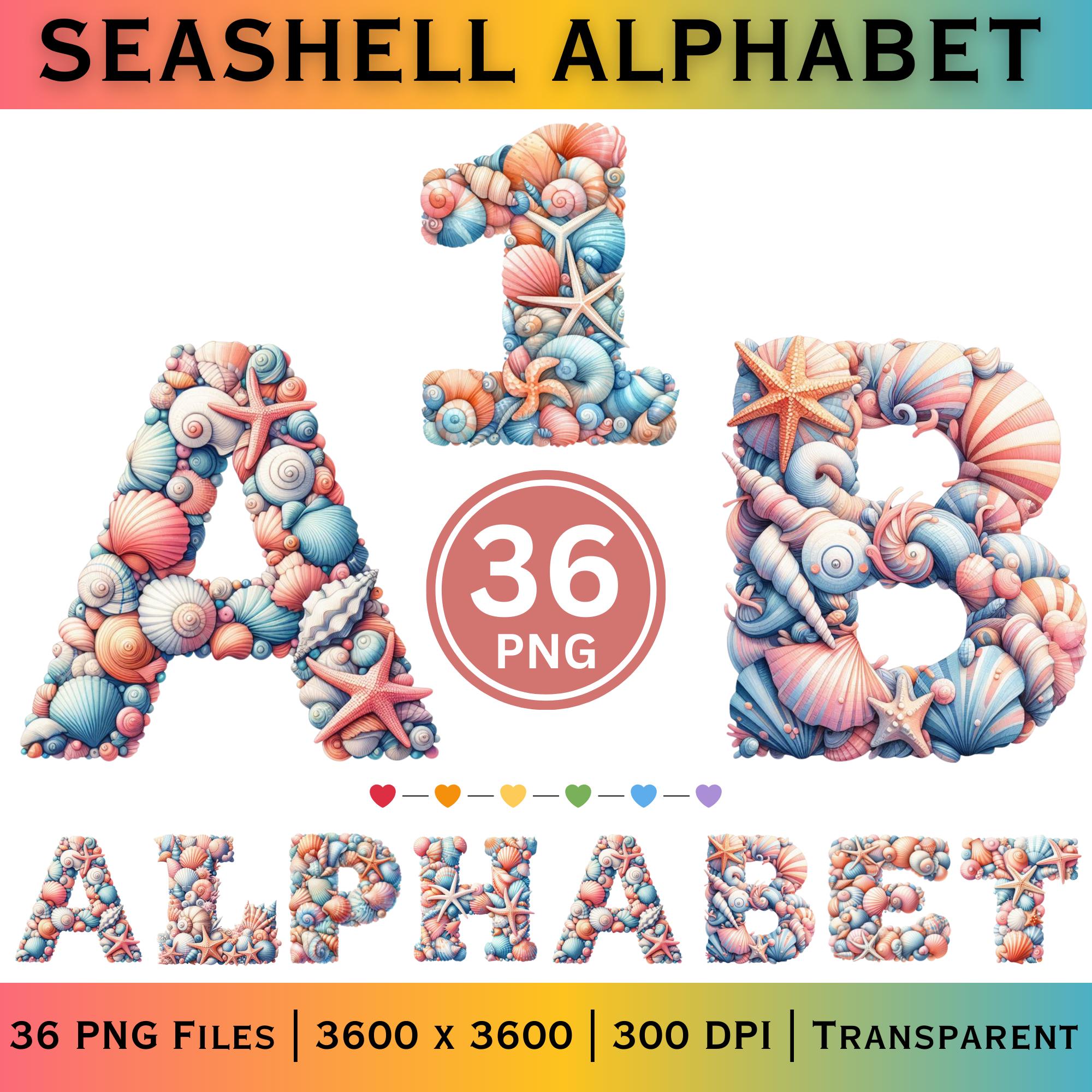 Beach Alphabet Set, Seashell Letter PNG, Printable Digital Letters - Etsy