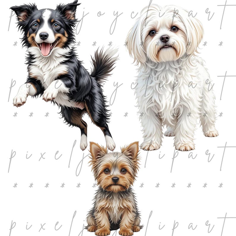 Watercolor Dog Clipart Bundle 21 PNG | Puppy Illustration for ...