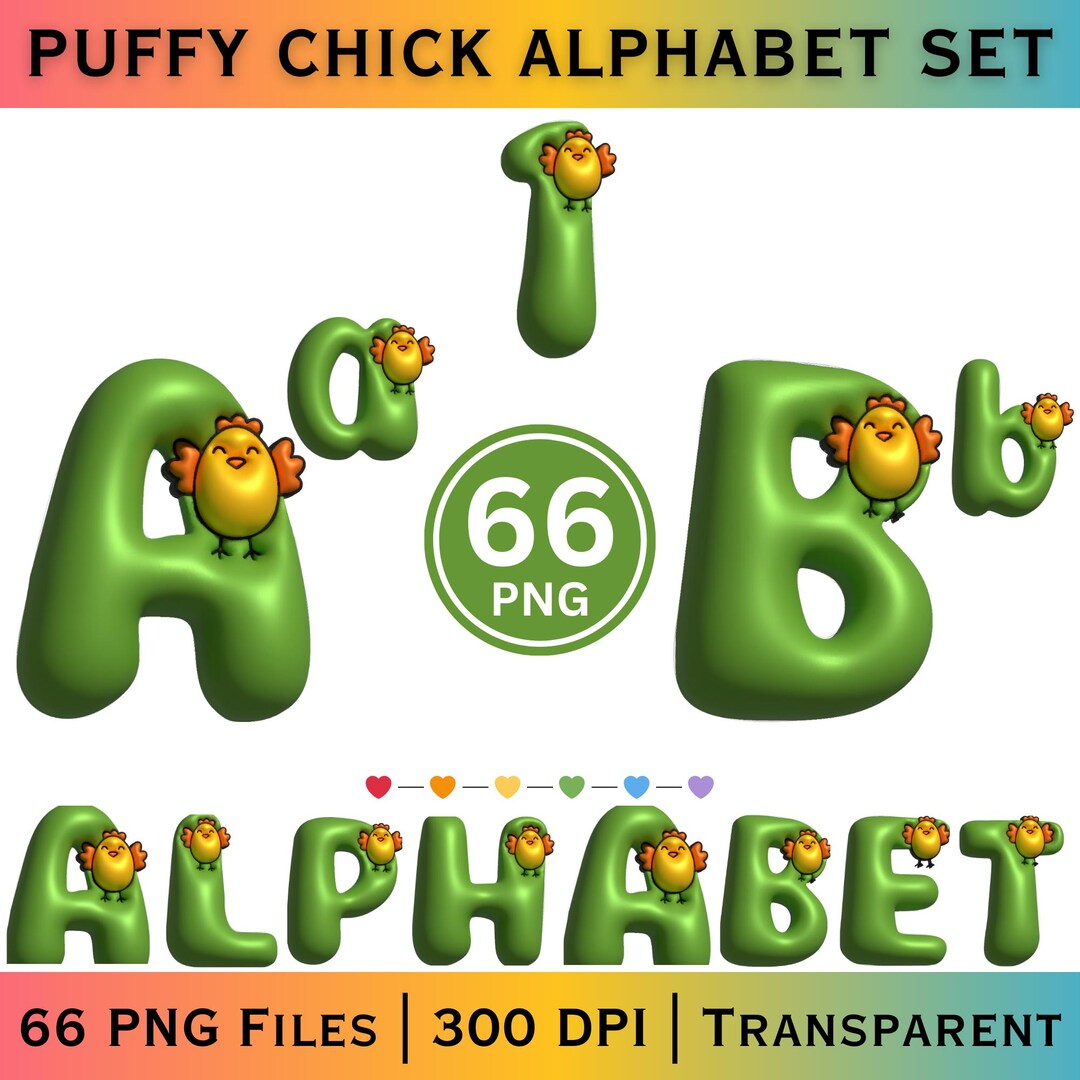 Easter Alphabet Png Set, Chick Letters Png, Printable Preschool Letters ...