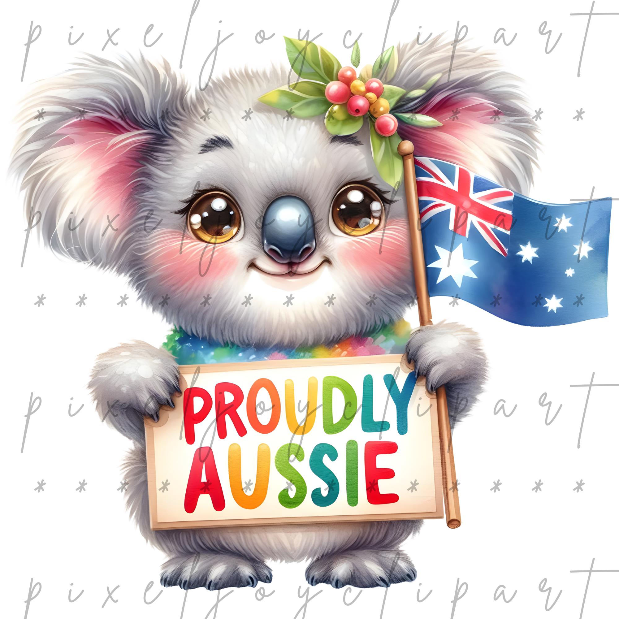 Australia Day Clipart Bundle, Watercolor Aussie Animals, Summer Beach ...