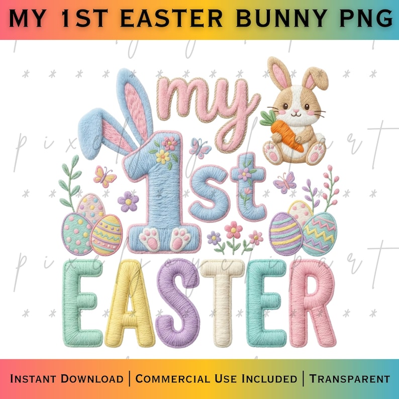 My 1st Easter PNG, Pastel Baby Easter Shirt Design - Etsy