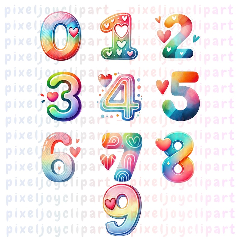 Rainbow Alphabet PNG Set, Printable Letters, Numbers Bundle - Etsy