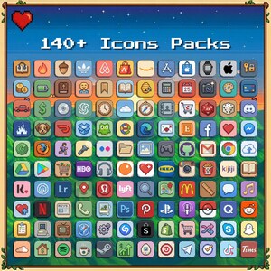 Cozy Pixel Farm Icon Pack - Oltre 140 icone, stile retrò, estetica con animali carini e fattoria, widget, sfondi immagine 3