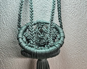Hanging Basket Swing | Vertical Enrichment for Crabitat | Handmade Macramé Toy | Hermit Crab