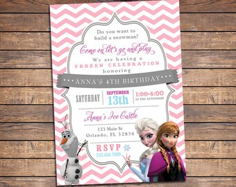 frozen invitation etsy