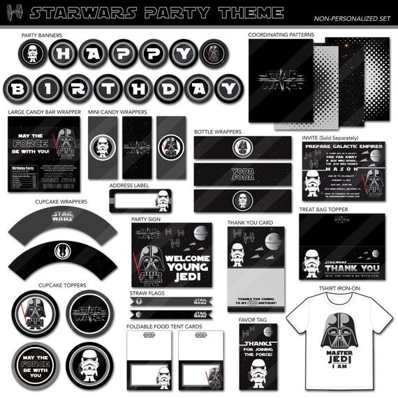 Decorations De Partie De Star Wars Anniversaire De Garcon Etsy France