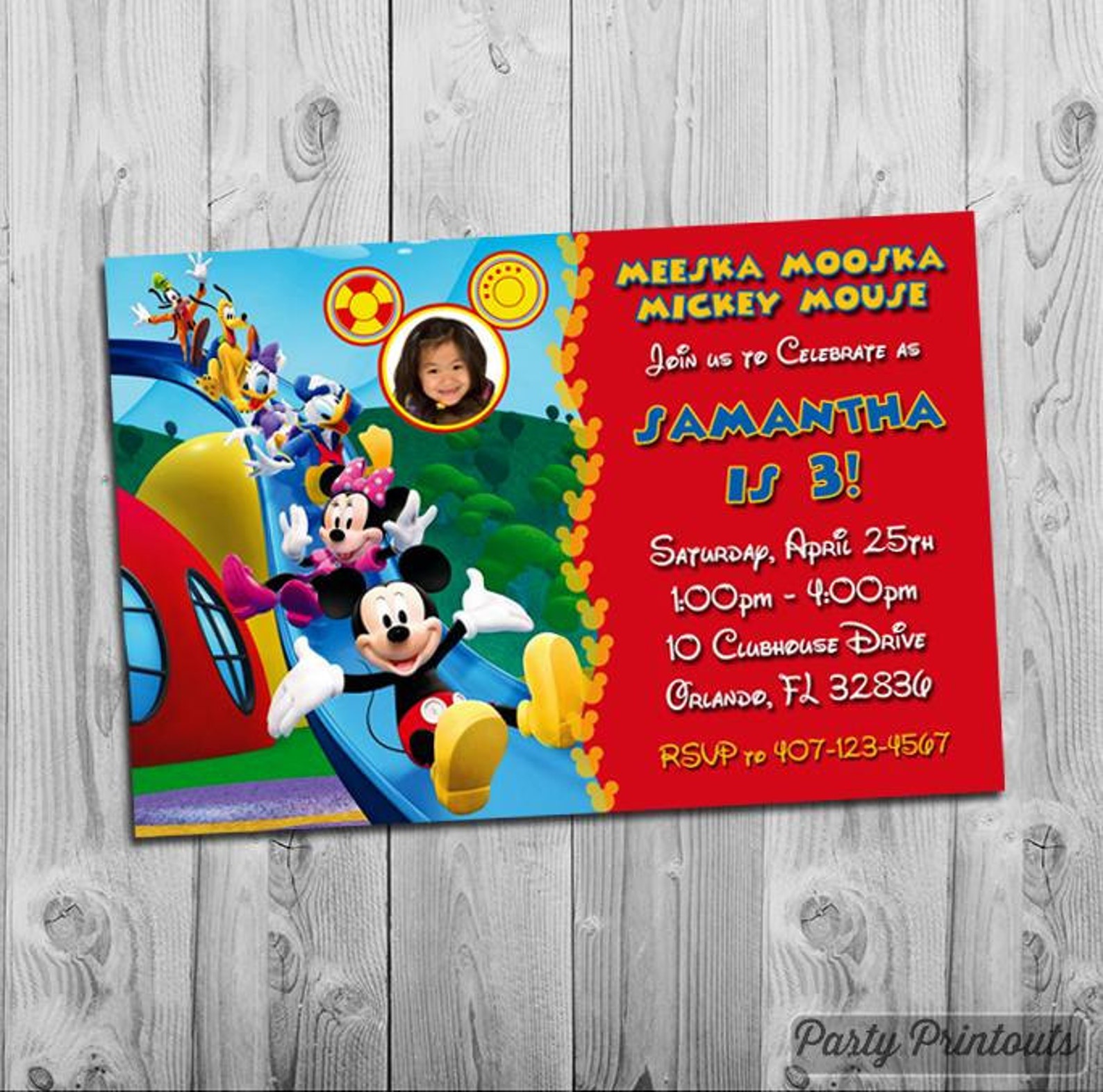 Mickey Invitation: Printable Mickey Mouse Birthday Party - Etsy