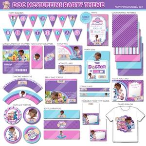Doc McStuffins Party Decorations / Doc McStuffins Party Ideas / Doc McStuffins Party Printables / Doc McStuffins Birthday Party Package Pack