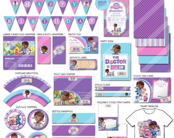 Doc McStuffins Party Decorations / Doc McStuffins Party Ideas / Doc McStuffins Party Printables / Doc McStuffins Birthday Party Package Pack