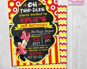 Red Minnie Mouse Invitation 2nd Birthday, Minnie Mouse 2nd Birthday Invitation Minnie 2nd Birthday Invitation 1st Birthday Invitation Girl