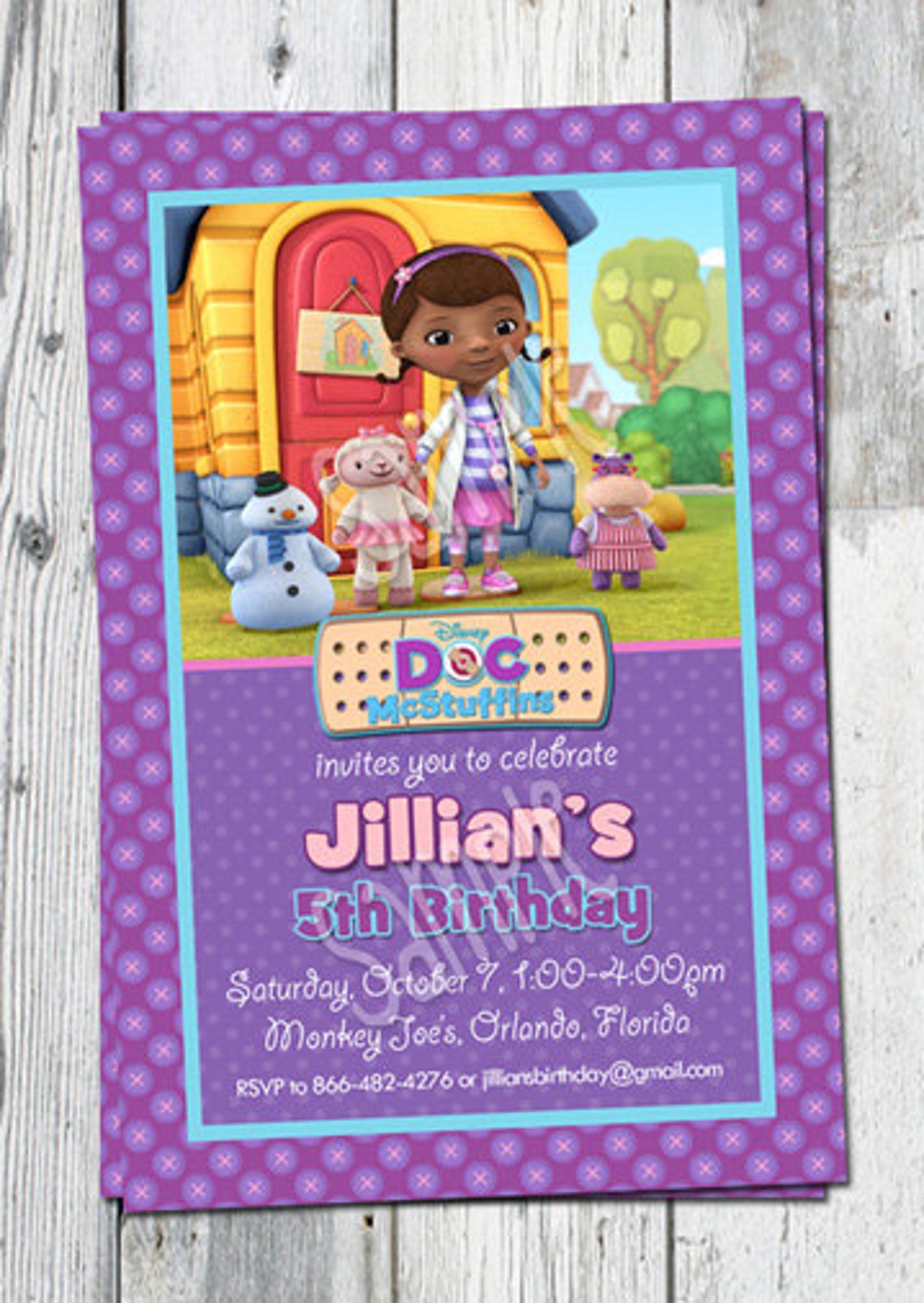 Doc Mcstuffins Invitation Printable Dr. Mc Stuffins Birthday Etsy