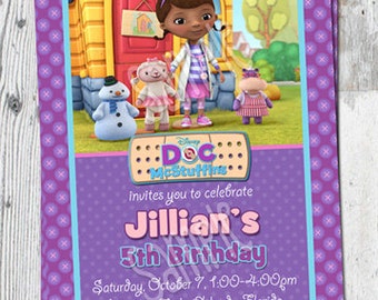 Doc McStuffins Invitation: Printable Dr. Mc Stuffins Birthday Invite, YOU PRINT. Matching Party Printables, other Invitations Available