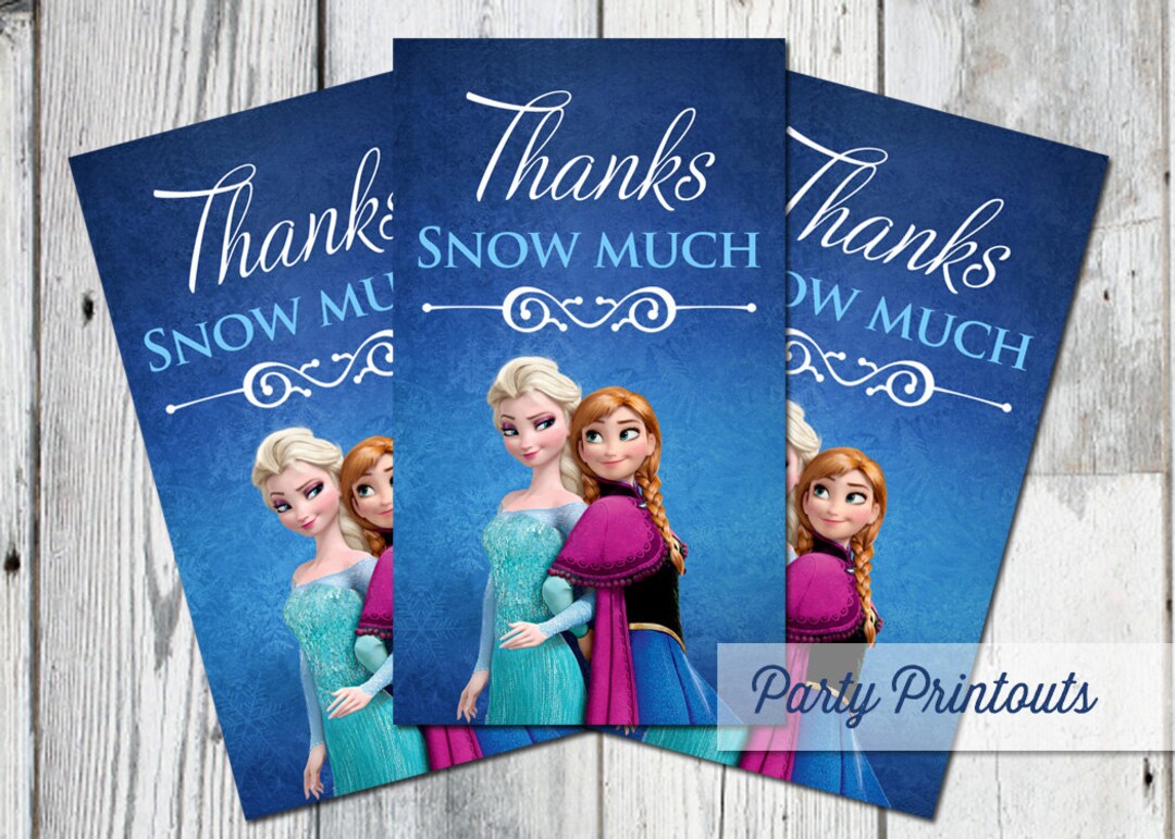 Frozen Favor Tags | Printable Thank You Card | "thanks Snow Much" Goody ...