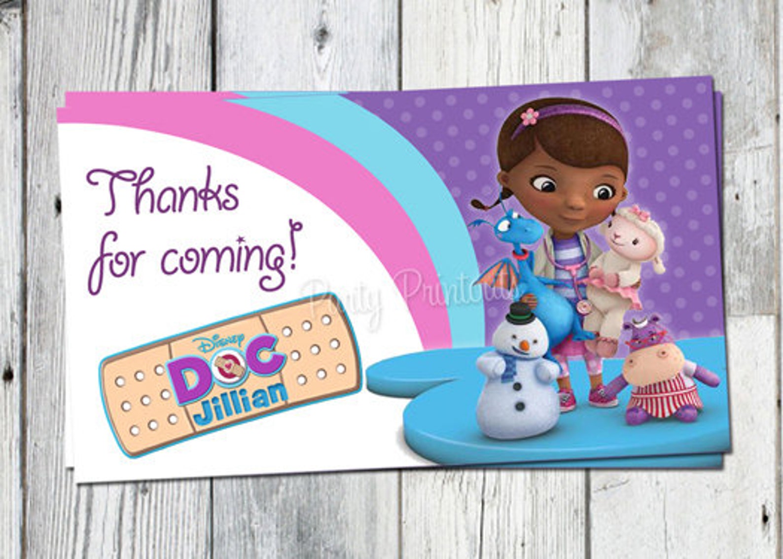 Doc Mcstuffins Favor Tags Printable Dr. Mc Stuffins Birthday Etsy