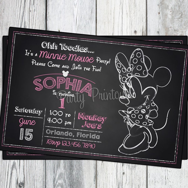 Minnie Birthday Invitations, Minnie Mouse Invitation, Minnie Birthday Invitation, Minnie Mouse Invites