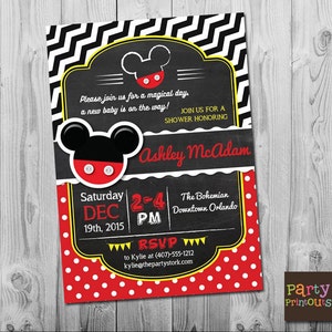 Mickey Mouse Baby Shower Invitations, Mickey Mouse Baby Shower, Mickey Baby Shower Theme Ideas, Baby Shower Invites, Printable Invitation