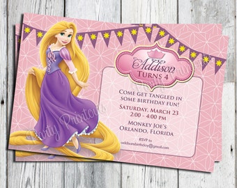 Rapunzel Tangled Invitation, Printable, for Tangled Themed Birthday Party, More Tangled Invitations available